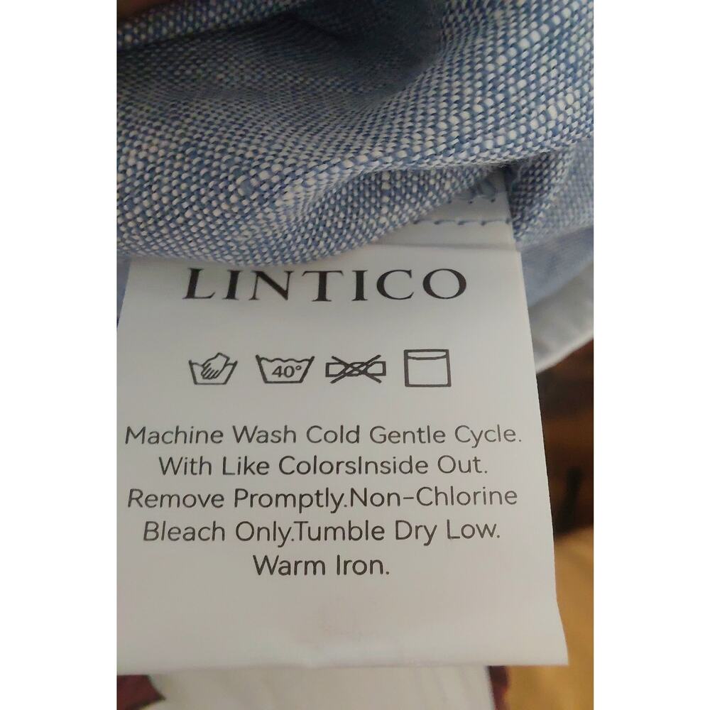 LINTICO NWT Light Blue 100% Europ Linen Wide Leg Drawstring Pants Size XL Luxury - Picture 15 of 15